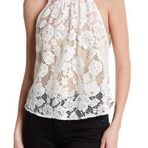 Free People Tops - NWT Free People "Sweet Meadow Dreams" Ivory Lace Halter Top Size S